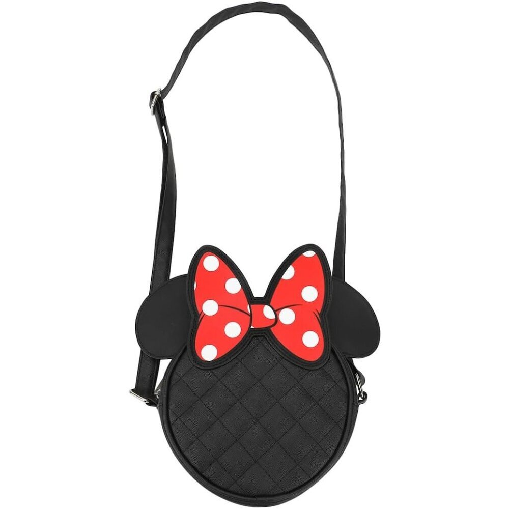 Minnie Mouse Ears Crossbody Bag Quilted Pu Compact Disney Accessory